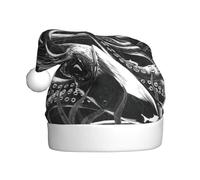 VXXNlnn Chapeau de Noël festif pour adultes - Chapeau de Père Noël unisexe avec motif imprimé océan, parfait pour Noël, fêtes de fin d'année