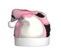 VXXNlnn Chapeau de Noël festif pour adultes - Chapeau de Père Noël unisexe avec motif imprimé petit cochon rose, parfait pour Noël, fêtes de fin d'année