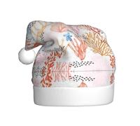 VXXNlnn Chapeau de Noël festif pour adultes - Chapeau de Père Noël unisexe avec motif imprimé récif corallien, parfait pour Noël, fêtes de fin d'année