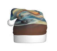 VXXNlnn Chapeau de Noël festif pour adultes - Chapeau de Père Noël unisexe avec motif imprimé Sunset Beach1, parfait pour Noël, fêtes de fin d'année