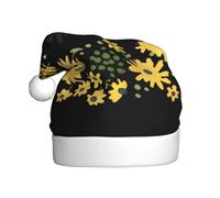 VXXNlnn Chapeau de Noël festif pour adultes - Chapeau de Père Noël unisexe avec motif marguerites sauvages, parfait pour Noël, fêtes de fin d'année