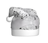 VXXNlnn Chapeau de Noël festif pour adultes - Chapeau de Père Noël unisexe avec motif note de musique, imprimé mural, parfait pour Noël, fêtes de fin d'année