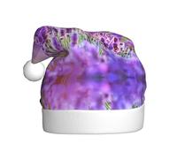 VXXNlnn Chapeau de Noël festif pour adultes - Chapeau de Père Noël unisexe avec motif romantique violet lavande, parfait pour Noël, fêtes de fin d'année