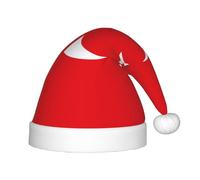 VXXNlnn Chapeau de Père Noël imprimé drapeau de la Turquie pour enfants - Chapeau de Noël en peluche douce, couvre-chef de fête pour Noël, Nouvel An