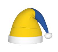VXXNlnn Chapeau de Père Noël imprimé drapeau de l'Ukraine pour enfants - Chapeau de Noël en peluche douce, couvre-chef de fête pour Noël, Nouvel An