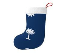 VXXNlnn Chaussette de Noël imprimée drapeau de la Caroline du Sud - 45,7 cm - Cheminée à suspendre - Décoration de fête de vacances - Happy Home Decor