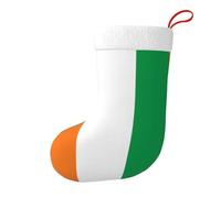 VXXNlnn Chaussette de Noël imprimée drapeau de la Côte d'Ivoire 45,7 cm - Cheminée à suspendre Décoration de fête de vacances Happy Home Decor