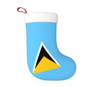 VXXNlnn Chaussette de Noël imprimée drapeau de Sainte-Lucie 45,7 cm - Décoration de vacances durable, cheminée suspendue, parfaite pour Noël, Halloween