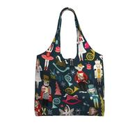 VXXNlnn Dusk Sac fourre-tout en toile avec imprimé cocotiers - Grand sac fourre-tout réutilisable pour femme, parfait pour la vie quotidienne, Ballet de Noël Casse-noisette pour femme, Taille unique