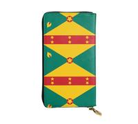 VXXNlnn Élégant portefeuille en cuir imprimé géométrique avec impression scientifique pour femme - Pochette légère à deux volets avec blocage RFID, design fin à trois volets, Drapeau de la Grenade