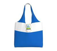 VXXNlnn Grand sac fourre-tout réutilisable en toile avec motif drapeau du Commonwealth de la Dominique, parfait pour la vie quotidienne, Drapeau du Nicaragua, Taille unique