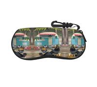 VXXNlnn Happy Camper Étui à lunettes imprimé - Sac à lunettes de soleil à fermeture éclair, pochette de voyage légère pour homme et femme, Happy Camper, taille unique