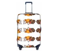 VXXNlnn Housse de protection pour valise - Happy Thanksgiving Turquie imprimé citrouille accessoires de voyage, housse de bagage extensible pour voyages d'affaires, blanc, L