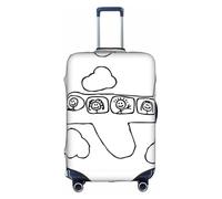 VXXNlnn Housse de Protection Valise - Avion Volant Imprimer Bagages Accessoires de Voyage, Housse de Bagage Extensible pour Voyage D'affaires, blanc, M