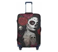 VXXNlnn Housse de Protection Valise - Day of The Dead Girl Imprimer Bagages Accessoires de Voyage, Housse de Bagage Extensible pour Voyage D'affaires, blanc, S