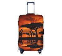 VXXNlnn Housse de Protection Valise - Girafe Afrique Arbre Majestueux Imprimer Bagages Accessoires de Voyage, Housse de Bagage Extensible pour Voyage D'affaires, blanc, S