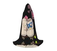 VXXNlnn L Halloween Cape à capuche - Unisexe Imprimé oiseaux d'amour Cosplay Robe pour fête, carnaval, exposition de bande dessinée, Pâques et plus encore