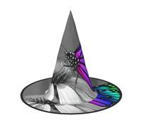 VXXNlnn Lot de 2 chapeaux d'Halloween - Sorcières et papillons imprimés pour fête, cosplay, jeu de rôle, festival, carnaval pour fête, Pâques