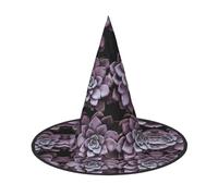 VXXNlnn Lot de 2 chapeaux d'Halloween - Sorcières violettes imprimées plantes décoratives pour fête, cosplay, jeu de rôle, festival, carnaval pour fête, Pâques