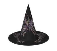 VXXNlnn Lot de 3 chapeaux d'Halloween - Sorcières à fleurs et papillons imprimés pour fête, cosplay, jeu de rôle, festival, carnaval pour fête, Pâques