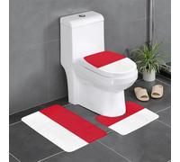 VXXNlnn Lot de 3 tapis de salle de bain en flanelle doux en forme de U pour salle de bain, coiffeuse et coiffeuse - Motif drapeau de Monaco