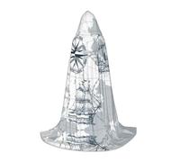 VXXNlnn M Halloween Cape à capuche - Peignoir unisexe imprimé carte nautique pour fête, carnaval, exposition de bande dessinée, Pâques et plus encore