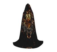 VXXNlnn M Halloween Cape à capuche - Peignoir unisexe imprimé tigre féroce pour fête, carnaval, exposition de bande dessinée, Pâques et plus encore