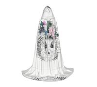 VXXNlnn M Halloween Cape à capuche - Unisexe - Hérisson en couronne florale - Robe de cosplay pour fête, carnaval, exposition de bande dessinée, Pâques et plus encore