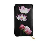 VXXNlnn Portefeuille élégant en cuir imprimé parcours de golf de Vancouver pour femme - Pochette légère à deux volets avec blocage RFID, design fin à trois volets, Fleur de lotus rose vintage, Taille