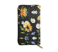 VXXNlnn Portefeuille élégant en cuir imprimé parcours de golf de Vancouver pour femme - Pochette légère à deux volets avec blocage RFID, design fin à trois volets, Camomille tournesol., Taille unique