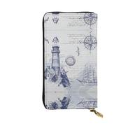 VXXNlnn Portefeuille élégant en cuir imprimé parcours de golf de Vancouver pour femme - Pochette légère à deux volets avec blocage RFID, design fin à trois volets, Boussole nautique à voile, Taille