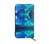 VXXNlnn Portefeuille élégant en cuir imprimé parcours de golf de Vancouver pour femme - Pochette légère à deux volets avec blocage RFID, design fin à trois volets, Northern Lights, Taille unique