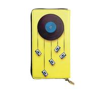 VXXNlnn Portefeuille élégant en cuir imprimé parcours de golf de Vancouver pour femme - Pochette légère à deux volets avec blocage RFID, design fin à trois volets, Disques vinyles et rubans adhésifs
