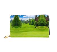 VXXNlnn Portefeuille en cuir imprimé cactus aquarelle - Longue pochette pour femme - Portefeuille fin à deux volets avec porte-cartes et poche pour pièces de monnaie, Vancouver Terrain de golf, One