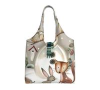 VXXNlnn Sacs fourre-tout en toile avec imprimé feuilles de pêche - Grand sac fourre-tout réutilisable pour femme, parfait pour la vie quotidienne, Chouette debout sur bonhomme de neige, Taille unique