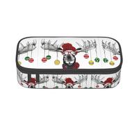 VXXNlnn Trousse à crayons avec imprimé sirène - Multifonction - Organiseur de stylos - Sac de papeterie - Parfait pour l'école, le bureau et les voyages, Élan de Noël amusant., Taille unique, Cartable