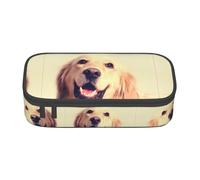 VXXNlnn Trousse à crayons avec imprimé sirène - Multifonction - Organiseur de stylos - Sac de papeterie - Parfait pour l'école, le bureau et les voyages, Adorable chien Golden Retriever, Taille unique