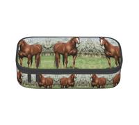 VXXNlnn Trousse à crayons avec imprimé sirène - Multifonction - Organiseur de stylos - Sac de papeterie - Parfait pour l'école, le bureau et les voyages, Cheval devant arbres fleuris, Taille unique