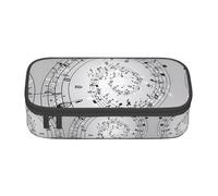 VXXNlnn Trousse à crayons noire avec imprimé tête de mort et rose - Organiseur multifonction pour stylos, trousse de papeterie, parfaite pour l'école, le bureau et les voyages, Mur de notes de musique