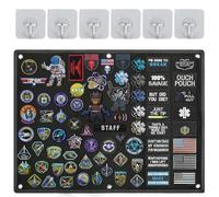 Vyanveo 60x45cm Tableau Tableau Scratch pour Ecusson, Noir Panneau Patches avec Crochet et Boucle pour Moral Panel Display
