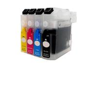 Vyawnqe Cartouche à Encre Rechargeable Compatible avec Puce de réinitialisation Automatique pour LC163 163 Fonctionne avec DCP-J152W DCP-J752D(Cartouche à Encre complète)