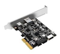 Vyawnqe PCIE 3.0 à USB 3.2 Type C et Type E 19P 20P Panneau Avant Carte d'adaptateur 10 Gbps Carte d'adaptateur AD03 Compatible avec Les PC de Bureau