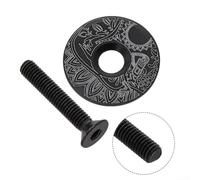 Vyce Bouchon de casque de vélo sans marque pour fourches de 28,6 mm avec boîtier en alliage d'aluminium et vis résistantes à la rouille (noir)
