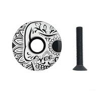 VYCE Casque de vélo non marqué pour direction en carbone/aluminium, couvercle de tige en alliage d'aluminium avec vis plaquées inoxydable, poids réduit 11 g pour fourche avant de 28,6 mm de diamètre