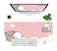 VYEUIAO Tapis de souris de jeu rose chat sous-main 800 x 300 mm XL tapis de souris mignon grand tapis de souris, tapis de souris pour ordinateur PC professionnel, tapis de souris pour clavier Kawaii
