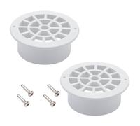 VYH Lot de 2 gouttières de pluie de 6,3 cm avec écran filtrant, convient pour les becs de descente ronds de 7,6 x 10,2 cm ou 7,6 cm et les gouttières de pluie en aluminium de type K de 15,2 cm (blanc)