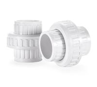 VYH Raccord de tuyau de raccord en PVC de 3,8 cm, annexe 40 de l'Union coulissante en PVC de 3,8 cm, adaptateur en PVC (douille x douille), joint torique EPDM intégré, blanc (lot de 2)