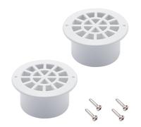 VYH Sorties de gouttière rondes de 6,3 cm, avec écran filtrant, convient pour bec de descente rond de 5,1 x 7,6 cm et gouttières de pluie en aluminium de type K de 12,7 cm (blanc, lot de 2)