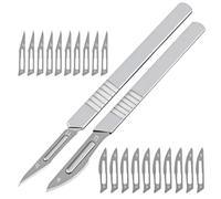 VYIBPDY 2pcs couteau à painavec 20pcs Acier Inoxydable Lames lame boulanger coupe pate Outil de Notation du Pain Couteau à baguette pour DIY Graver des Motifs de Pain,Pâte