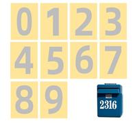 VYIBPDY 30pcs pour Boîte aux Lettres 3 Pouces, 0-9 Autocollants Chiffres,Réfléchissant la Nuit Autocollants Numéros,Numero de Maison Exterieur,Étiquettes Autoadhésives,Imperméable - Argents